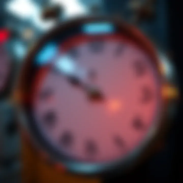 A clock showing time with blurred hands, symbolizing the perception of slower time after CERN's shutdown.