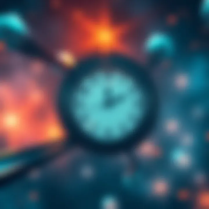 A clock showing different paths branching out, symbolizing alternate timelines and choices in life.