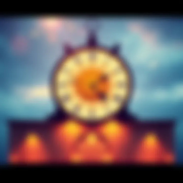 Large clock featuring a sun design, displayed prominently on Epstein's Island