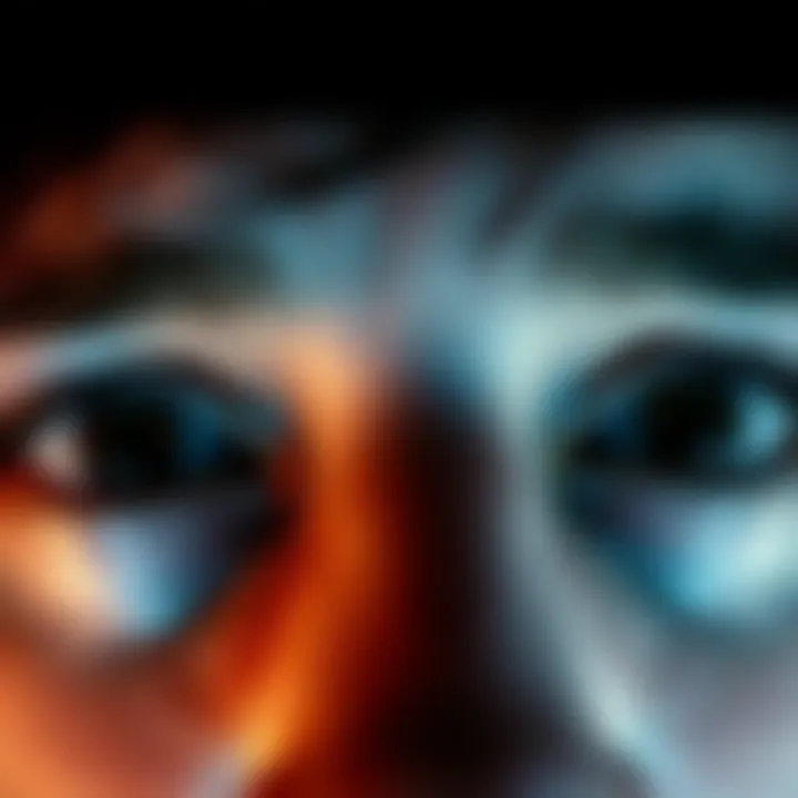 A close-up of expressive eyes in an old photograph, reflecting deep emotions and stories from the past.