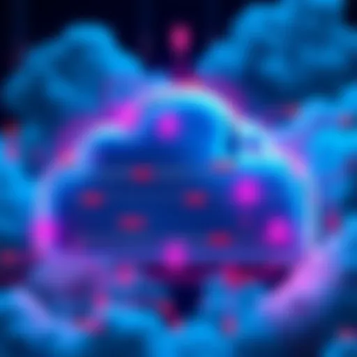 A digital illustration of cloud storage with highlighted metadata inconsistencies, showing potential tampering signs.