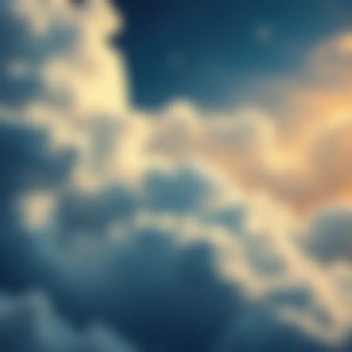 A dreamy scene featuring clouds and dream symbols like stars and moons, representing REM sleep and dreams after quitting marijuana.