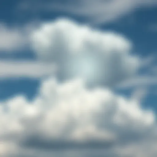 A cloudy sky with a subtle outline of an alien figure peeking out from behind the clouds, suggesting a watchful presence.