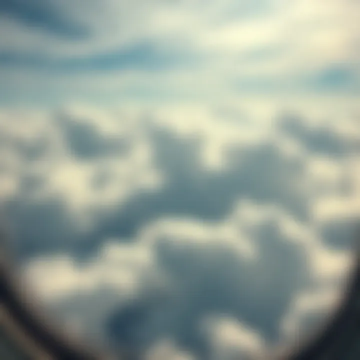 A view from a plane window showing clouds with shapes that suggest hidden figures lurking in them