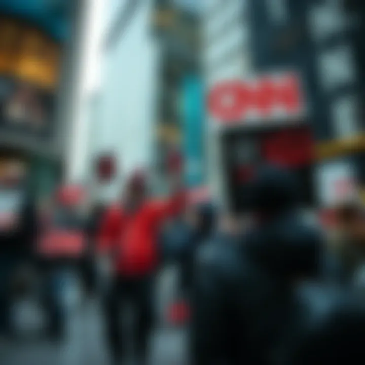 People protesting outside CNN headquarters holding signs criticizing the network's UAP coverage