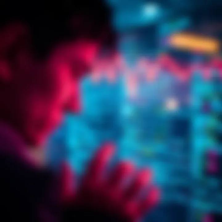 Code Visualized in Hologram A person looking at visual code floating around them like a hologram, blending with their environment.