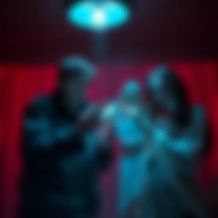 Cody and Satori demonstrating their tapping method with spirits in a darkened room