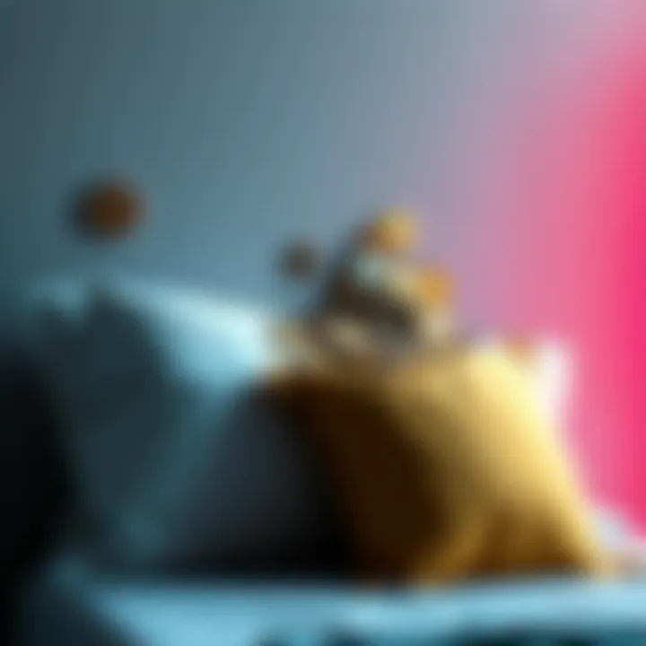 A wall with several coins stuck to it, positioned behind a pillow, indicating a strange occurrence.