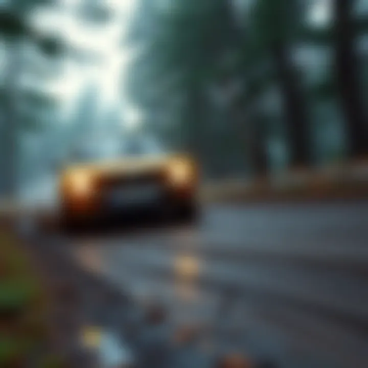 A classic racing scene from Colin McRae Rally, featuring a car speeding through a muddy track surrounded by trees, evoking nostalgia for early 2000s gaming.