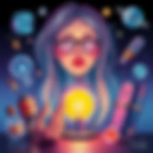An illustration showing various tools and ideas for collecting psychic energy, including everyday objects and abstract concepts.