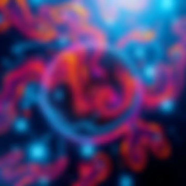 An abstract representation of shared memories and collective consciousness, with swirling patterns and vibrant colors symbolizing interconnected thoughts and emotions.