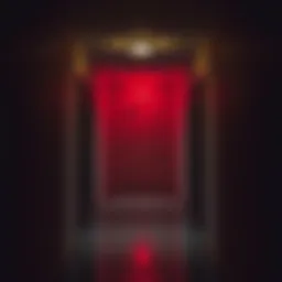 A dimly lit college apartment hallway featuring an empty neighbor's unit with a flashing fire alarm light, creating an eerie atmosphere.