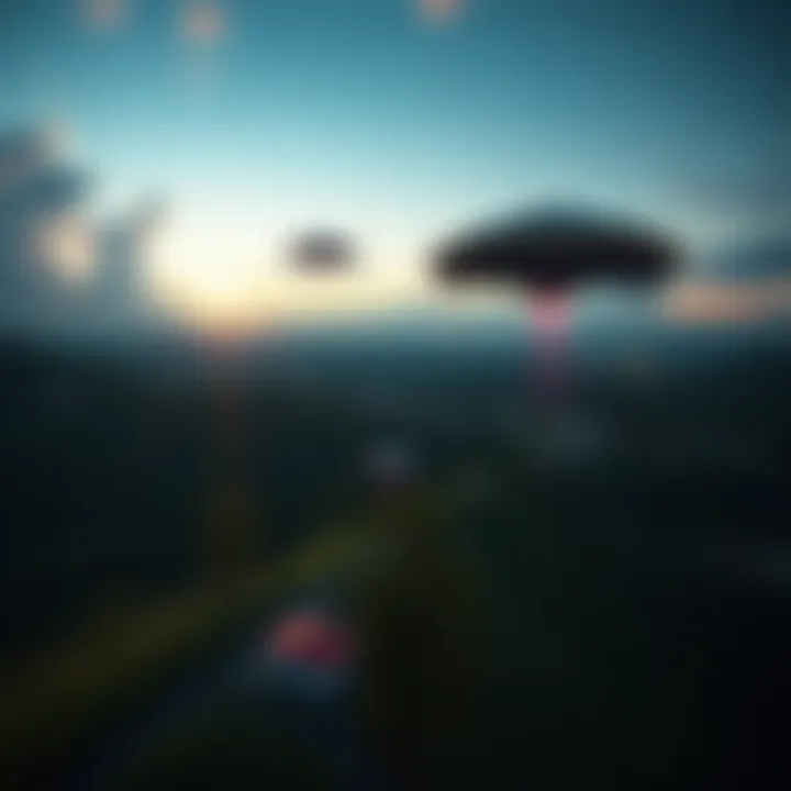 A clip showing a clear image of unidentified aerial phenomena over Colombia's landscape at dusk