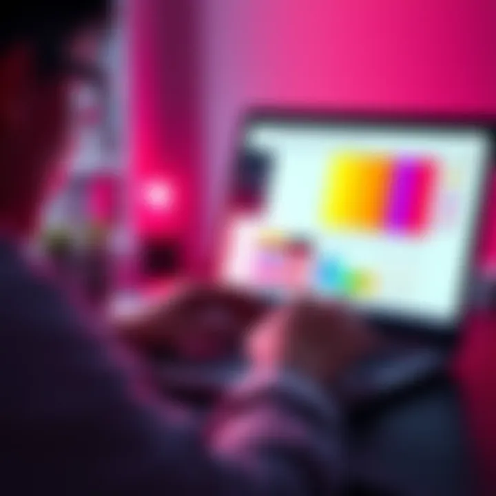 Color card challenge response A person quickly answering a color card challenge using a laptop with automated tools visible on the screen.