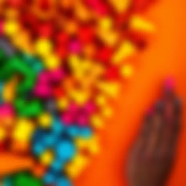 A vibrant assortment of colors with a person contemplating their favorite color, symbolizing insights into relationships and career paths