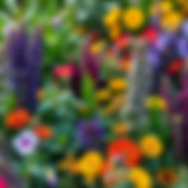 A vibrant garden featuring essential herbs and flowers for beginners, showcasing various plants ready for gardening enthusiasts.