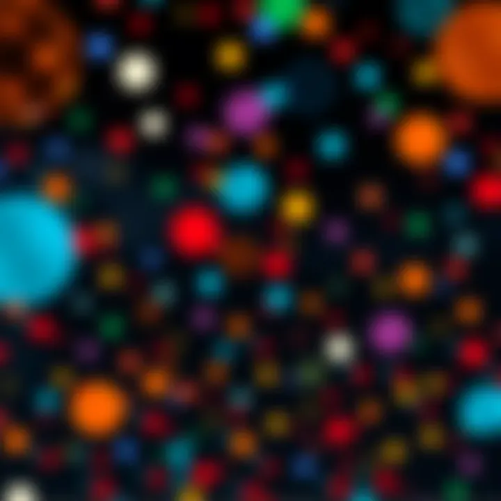 A collection of colorful orbs floating in a dark night sky, representing various cultural interpretations.