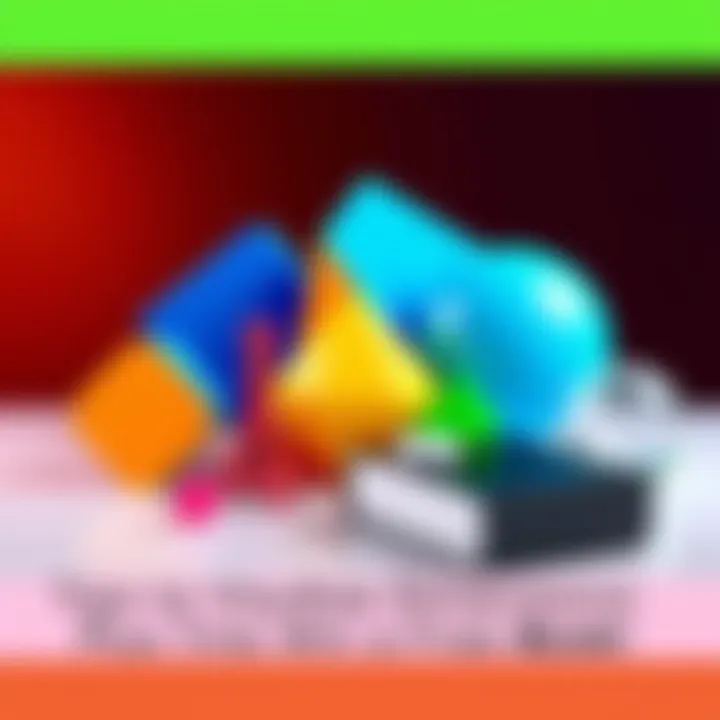 A variety of colorful 3D geometric shapes arranged to represent different dimensions, with a book placed beside them to symbolize the chance to win a free book.