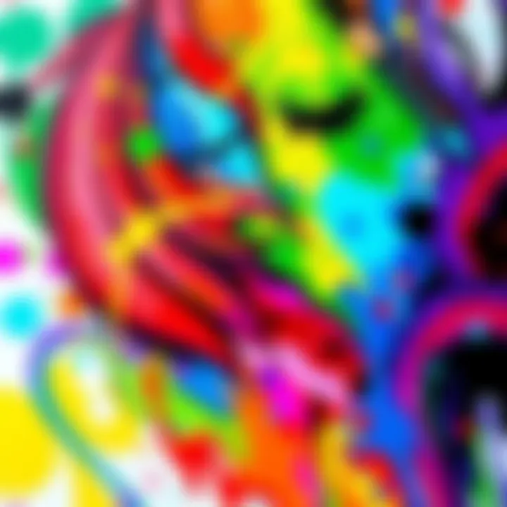 A vibrant drawing showcasing a mix of colors and artistic techniques inspired by subliminal methods