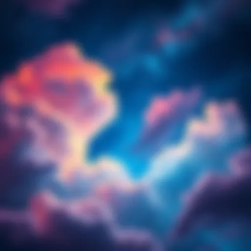 A vivid illustration of colorful clouds representing complex dreams with stars twinkling in the background.