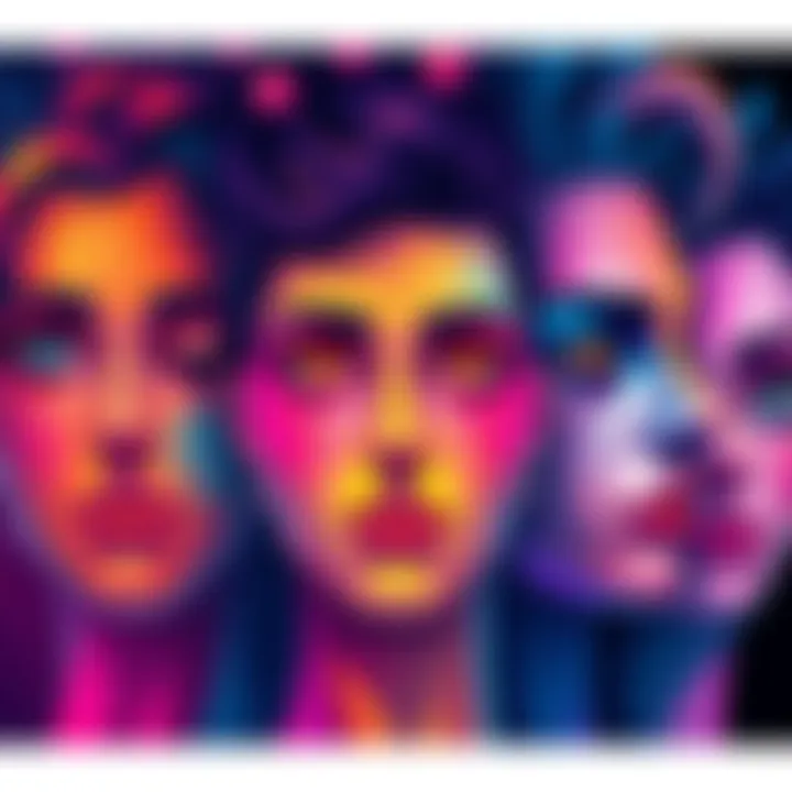 A collection of vibrant and varied artistic interpretations of dream faces, showcasing different styles and emotions.