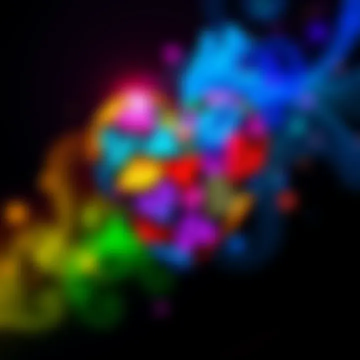 Colorful Heart and Relationships A vibrant heart made of different colors representing people's favorite colors and their connection to relationships and careers.