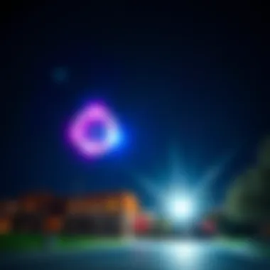 A bright, colorful orb moving erratically in the night sky over University of Arizona.