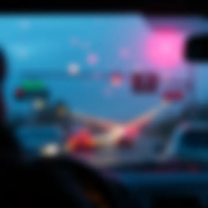 A driver witnessing small, colorful orbs hovering above an intersection