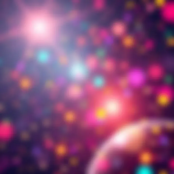 A vivid sky filled with colorful sparkles and glowing orbs, representing signs of ascension and energy awareness.