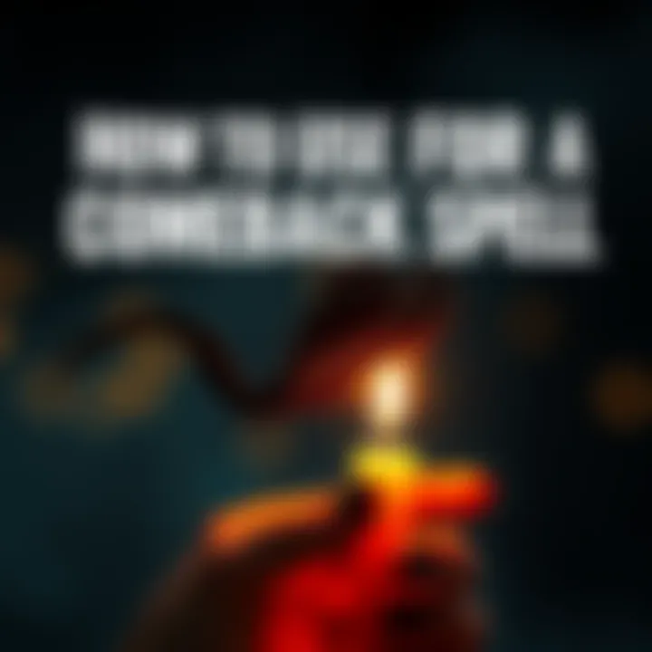 Hair for Comeback Spell A person holding a lock of hair while lighting a candle, symbolizing a comeback spell for love