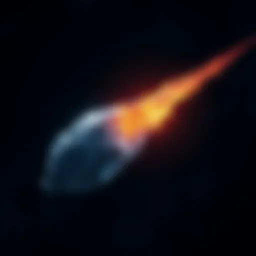 An artistic view of comet 3I/ATLAS, showcasing its tail and icy body against a dark starry background.