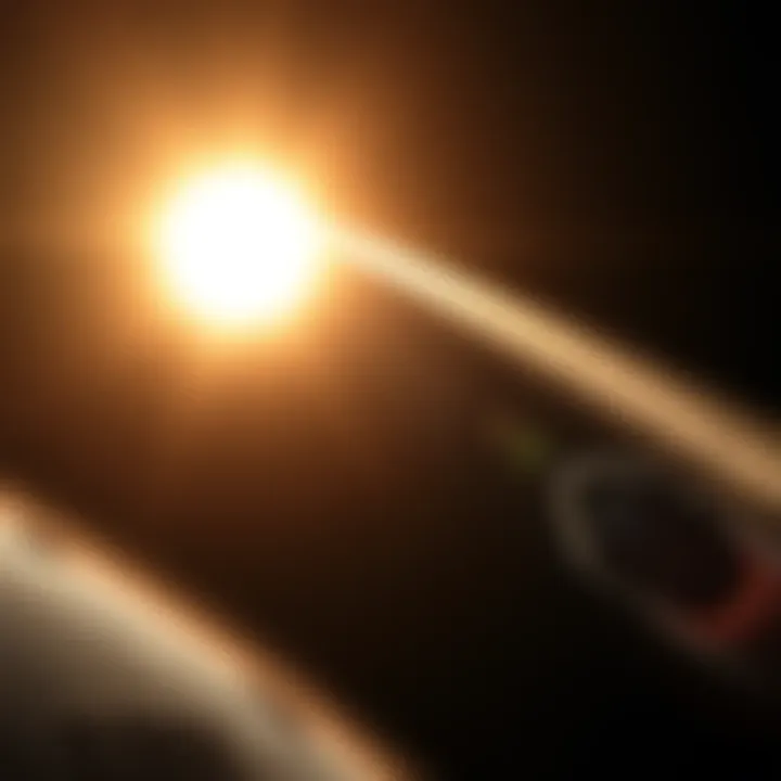 A view of comet 3I/Atlas moving toward the Sun, with no visible tail or gas, set against a bright solar backdrop.