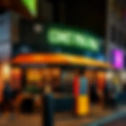 Exterior view of Comet Ping Pong in Washington, DC with people arriving