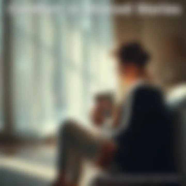 A person sitting in a peaceful setting, reflecting on life and death while holding a photo of a loved one. Soft light creates a calming atmosphere.
