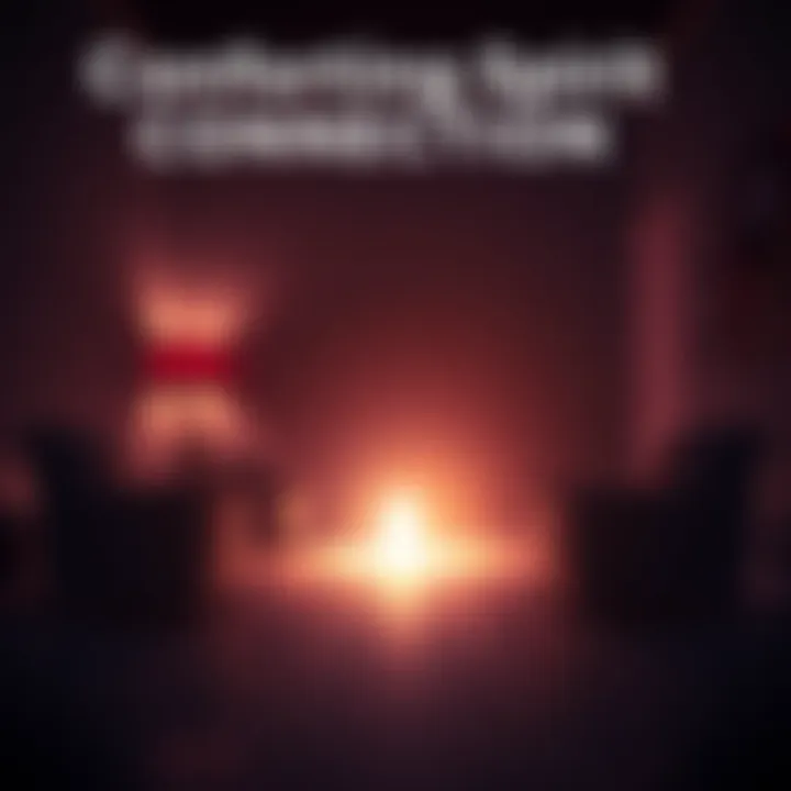 A serene scene showing a glowing light in a darkened room, symbolizing the presence of loved ones in the spirit world, evoking feelings of peace and connection.