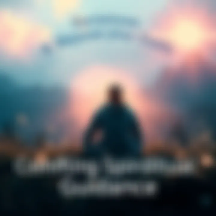 Comforting Spiritual Guidance A serene scene depicting a person sitting peacefully in nature, surrounded by soft light and gentle colors, symbolizing healing and support from spiritual guides.