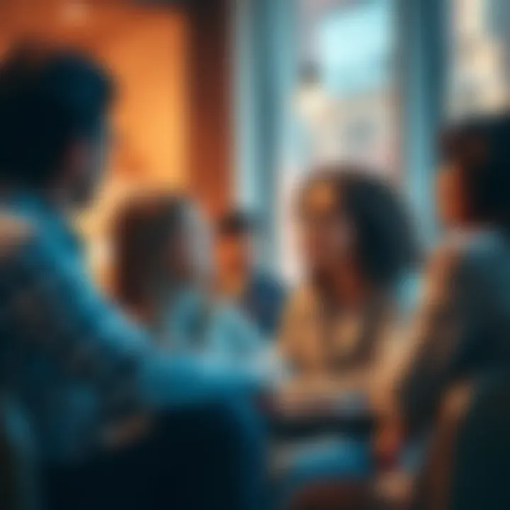 People discussing common phrases in a casual setting, highlighting their meanings and implications.