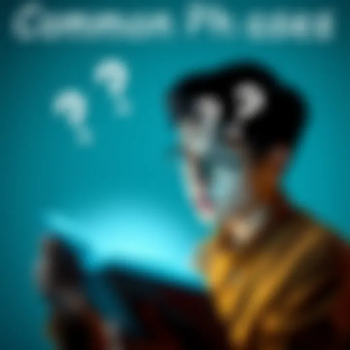 A person reading a list of common phrases with questions marks above their head, showing curiosity about their meanings.