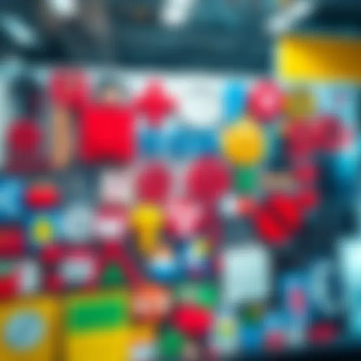 A variety of everyday symbols arranged together, representing different meanings and contexts, inviting viewers to explore their significance.