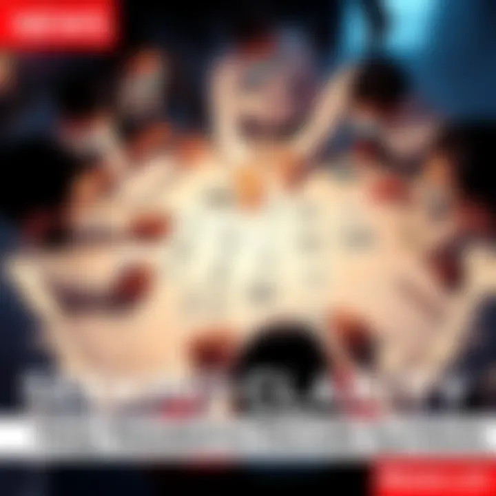 A group of people discussing and analyzing various unknown symbols together, sharing ideas and insights on a table full of drawings and notes.