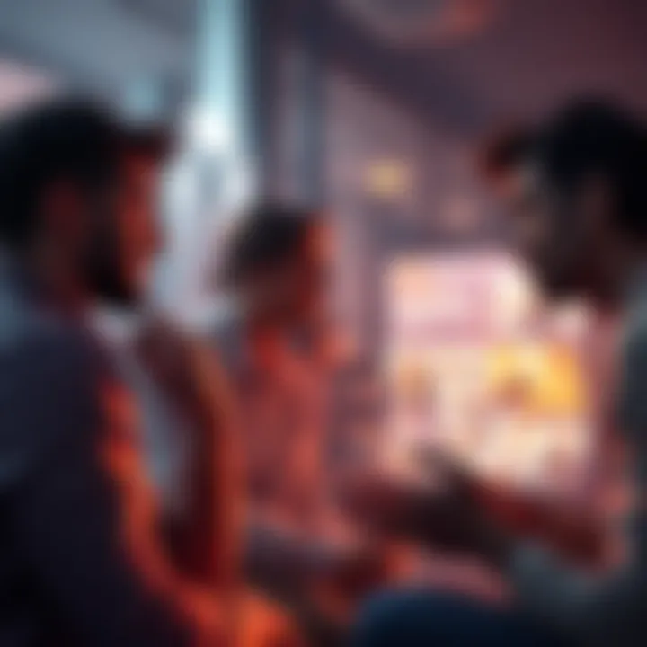 People engaging in a conversation about Vetala's subliminal messages, sharing thoughts and insights.
