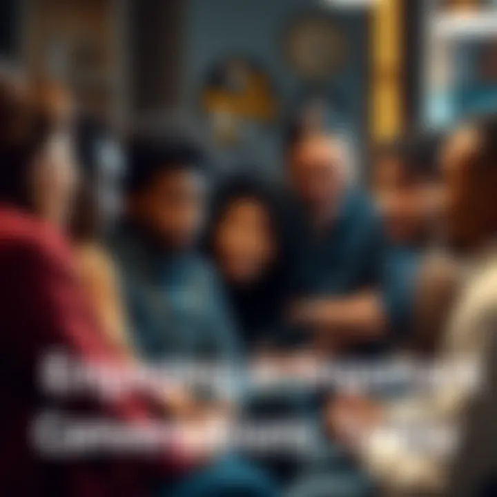 A diverse group of individuals engaged in a deep discussion, illustrating the importance of community dialogue on pressing matters.