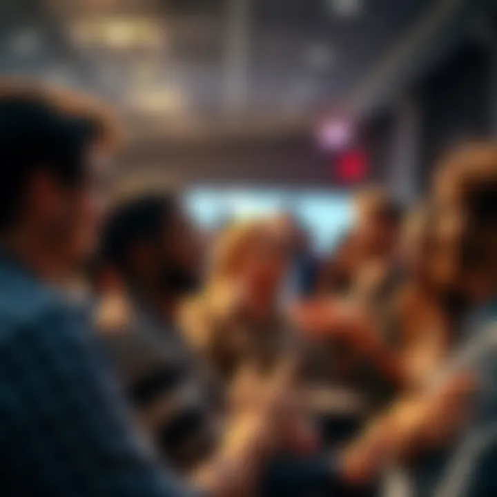 Engaging Community Discussion A group of people passionately discussing in a forum setting, with some expressing frustration about locked topics. They appear eager for more open dialogue.