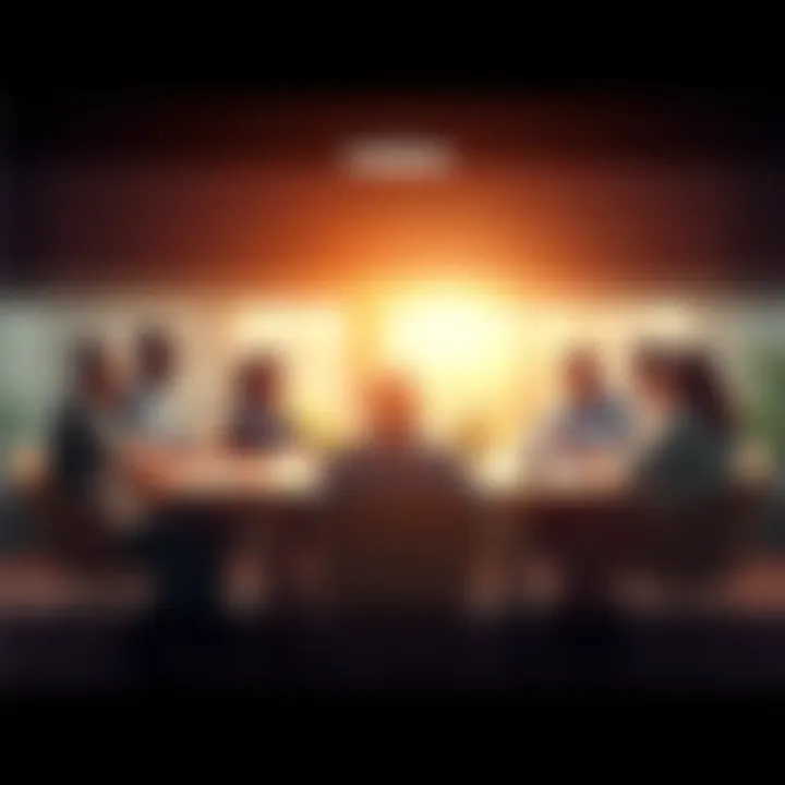 Community Discussion A group of people sitting around a table engaged in a lively discussion, with some taking notes and others sharing ideas, symbolizing diverse perspectives on community practices.