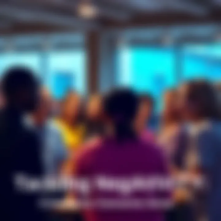 A group of people from the community engaging in a friendly discussion, promoting kindness and respect.