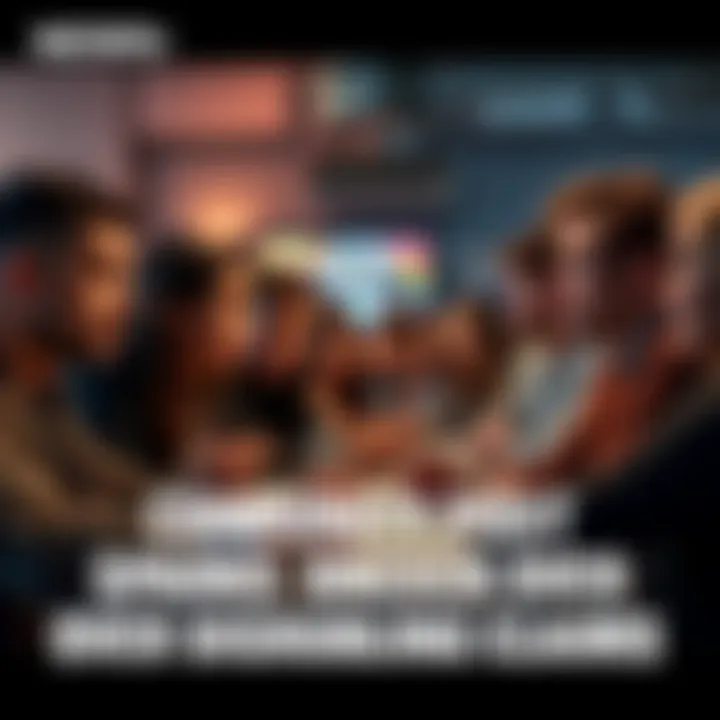 A group of people discussing serious claims on a community forum, with concerned expressions.