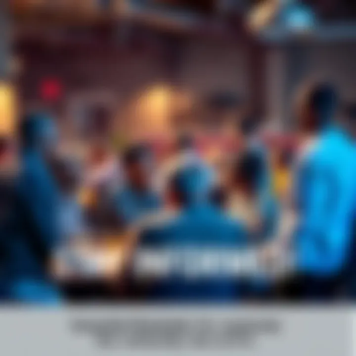 Community Gathering A diverse group of people engaging in a community meeting, discussing ideas and sharing information.