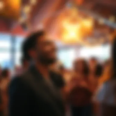 A person smiling and sharing uplifting thoughts in a community gathering, radiating hope and connection.