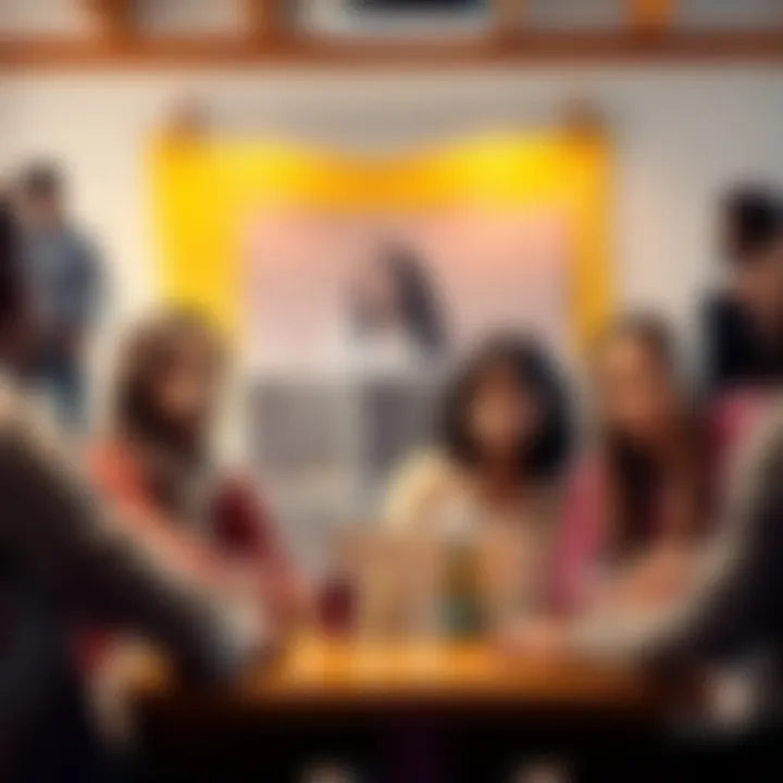 A diverse group of community members gather to discuss local challenges and share ideas for improvement.