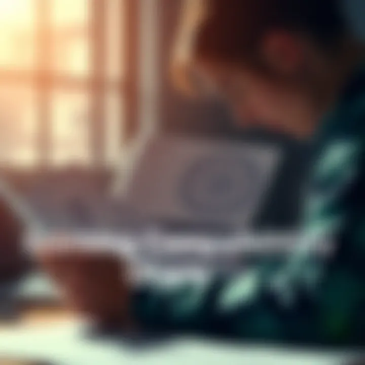 A person studying two astrological charts, one for a male and one for a female, looking for compatibility insights.